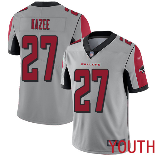 Atlanta Falcons Limited Silver Youth Damontae Kazee Jersey NFL Football #27 Inverted Legend